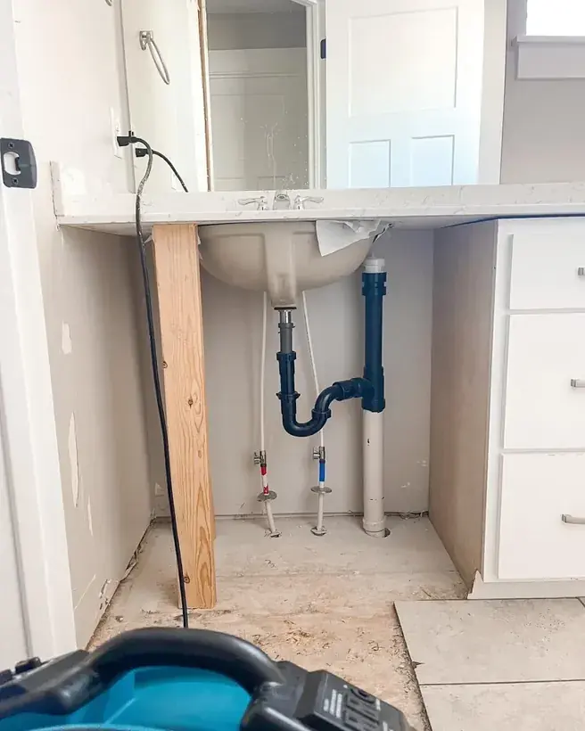 Frozen water pipe in an unheated Alpine crawl space