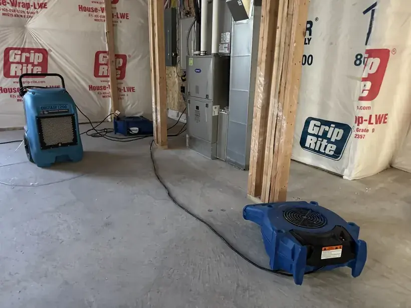 Water heater flood in an Alpine utility room